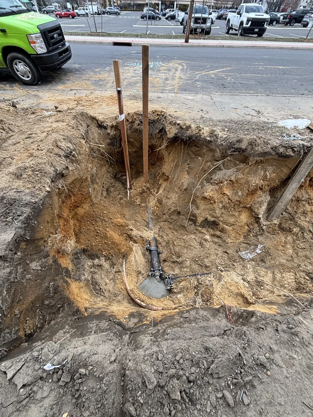 Water service line repair — Rapid Response team at residential job